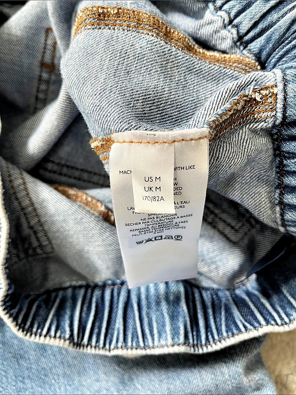 Pilcro Blue Denim Drawstring Jogger Pants - Picture 6 of 8